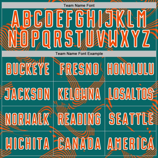 Maillot de sport Curve Sublimation Teal Lines, uniforme de football personnalisé orange et blanc