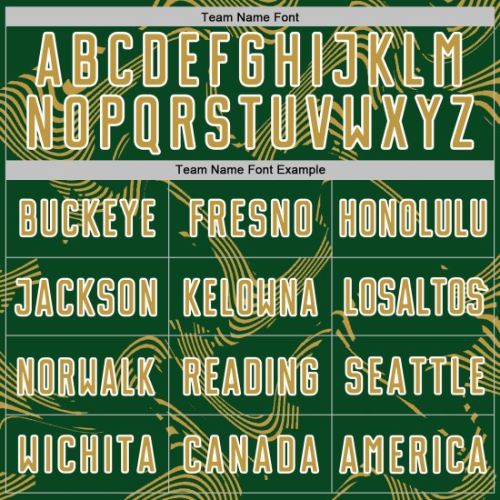 Maillot de sublimation personnalisé Curve Green Uniform Sports Soccer Old Gold-White