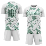 Maillot de football blanc uniforme Sports Curve Lines Kelly, sublimation personnalisée, vert Maillot de football blanc uniforme Sports Curve Lines Kelly, sublimation personnalisée, vert