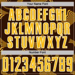 Maillot de football marron personnalisé, lignes courbes, uniforme de sport par sublimation, or et blanc