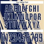 Maillot de football crème bleu marine et blanc, uniforme sportif à sublimation, lignes personnalisées