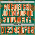 Maillot orange-blanc de sport, uniforme de football vert sublimé, Kelly Lines Curve personnalisé