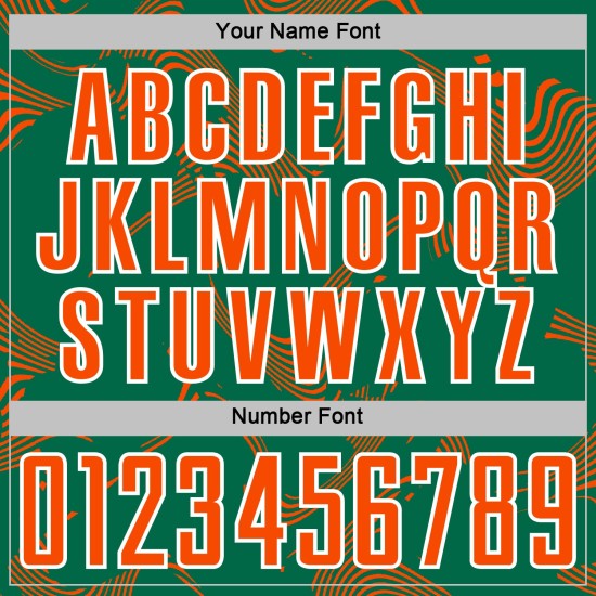 Maillot orange-blanc de sport, uniforme de football vert sublimé, Kelly Lines Curve personnalisé