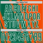 Maillot de sport Kelly personnalisé à sublimation, lignes de football, orange, vert et blanc