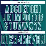 Maillot Sports Lines bleu marine et blanc, uniforme de football personnalisé par sublimation, bleu sarcelle