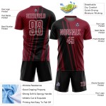 Maillot de sport sublimé Crimson, uniforme de football personnalisé, noir et blanc