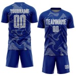 Maillot de football personnalisé gris-blanc Royal Lines Uniforme de sublimation Sports Curve