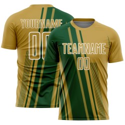 Maillot de football personnalisé vert et blanc à sublimation dorée