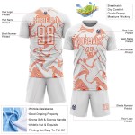 Maillot de football blanc à sublimation orange Custom Lines Curve Maillot de football blanc à sublimation orange Custom Lines Curve