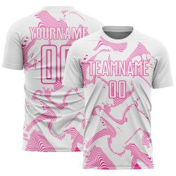 Maillot de football rose à sublimation, uniforme blanc, personnalisé Curve Sports