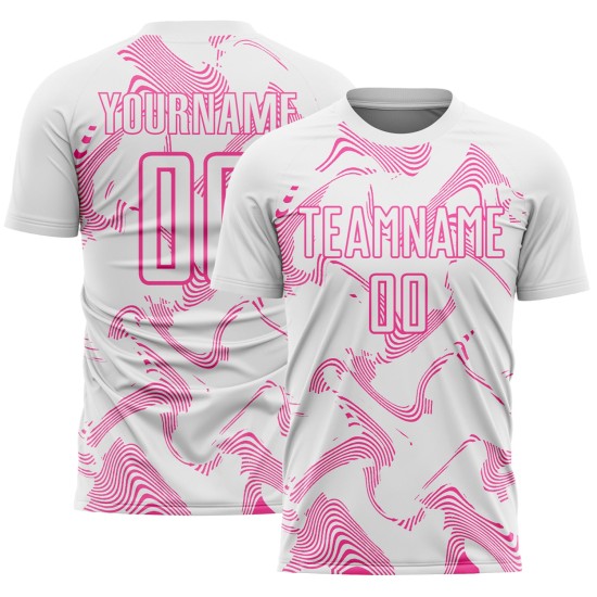 Maillot de football rose à sublimation, uniforme blanc, personnalisé Curve Sports