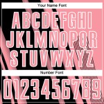 Maillot de football personnalisé à sublimation, noir et blanc, rose moyen