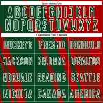 Maillot de football personnalisé à sublimation vert et blanc avec lignes rouges