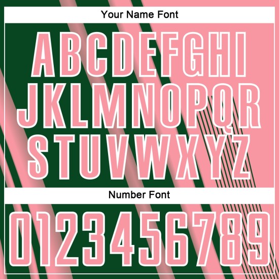 Maillot de football personnalisé rose à lignes moyennes, uniforme de sport vert et blanc