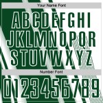 Maillot de football vert à sublimation, lignes personnalisées, sport, blanc