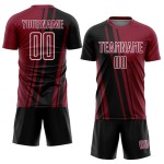 Maillot de sport sublimé Crimson, uniforme de football personnalisé, noir et blanc