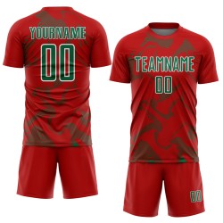 Maillot de football vert et blanc, rouge, sublimation, Sports Curve Kelly Lines, personnalisé