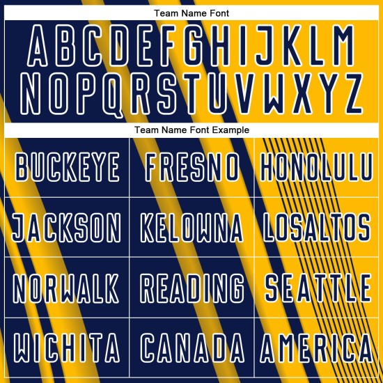 Maillot de football bleu marine et blanc, lignes personnalisées par sublimation dorée Maillot de football bleu marine et blanc, lignes personnalisées par sublimation dorée