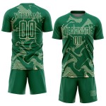 Maillot de football à sublimation Green Uniform Curve Kelly Cream, personnalisé