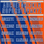 Maillot de football orange à sublimation, uniforme sportif personnalisé, lignes bleu royal et blanc