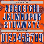 Maillot de football personnalisé à sublimation, lignes blanches et royales, uniforme orange