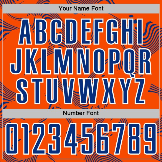 Maillot de football personnalisé à sublimation, lignes blanches et royales, uniforme orange