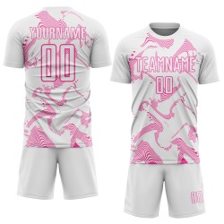 Maillot de football rose à sublimation, uniforme blanc, personnalisé Curve Sports