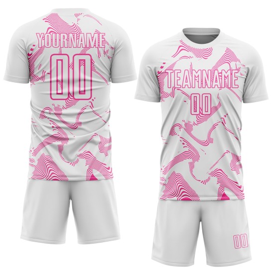 Maillot de football rose à sublimation, uniforme blanc, personnalisé Curve Sports