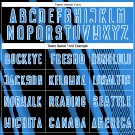 Maillot de football personnalisé à sublimation bleue avec lignes de poudre noir et blanc Maillot de football personnalisé à sublimation bleue avec lignes de poudre noir et blanc