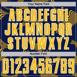 Maillot de football sublimé or-blanc, uniforme bleu marine personnalisé, lignes Sports Curve