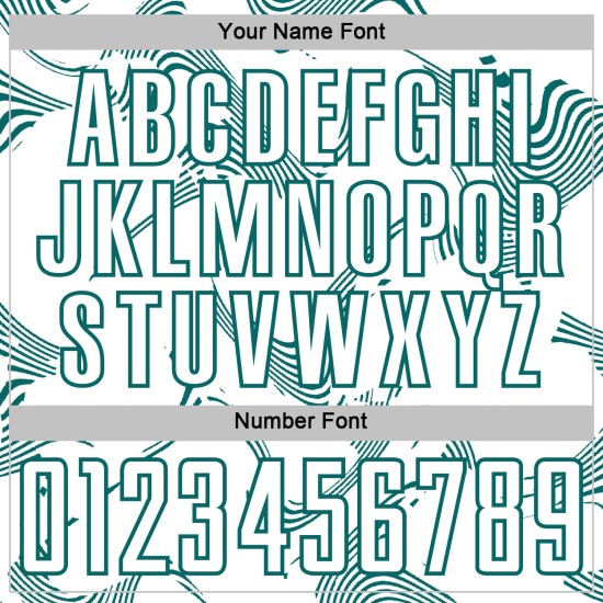 Maillot de football blanc Sports Lines Curve personnalisé bleu sarcelle, sublimation