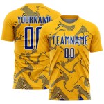 Maillot de football Gold Curve Sports Uniform Lines Sublimation Royal-White Custom