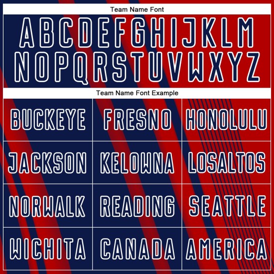 Maillot de football personnalisé à sublimation bleu marine, blanc et rouge Maillot de football personnalisé à sublimation bleu marine, blanc et rouge