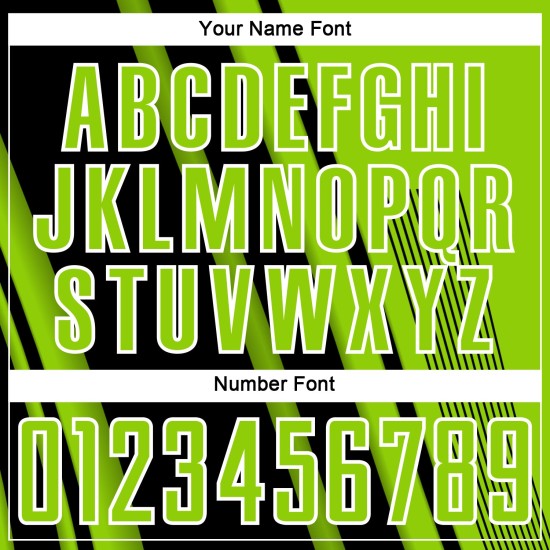 Maillot noir et blanc, lignes vertes, uniforme de football personnalisé par sublimation, néon Maillot noir et blanc, lignes vertes, uniforme de football personnalisé par sublimation, néon