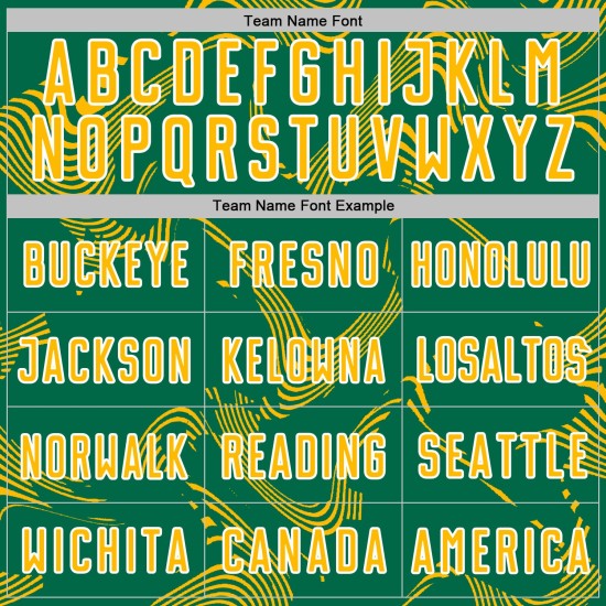 Maillot Kelly Or-Blanc Uniforme Lignes Sublimation Personnalisé Sports Curve Soccer Vert Maillot Kelly Or-Blanc Uniforme Lignes Sublimation Personnalisé Sports Curve Soccer Vert