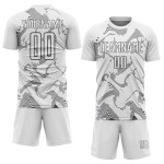 Maillot de sport gris Steel Curve personnalisé par sublimation, uniforme blanc de football Maillot de sport gris Steel Curve personnalisé par sublimation, uniforme blanc de football