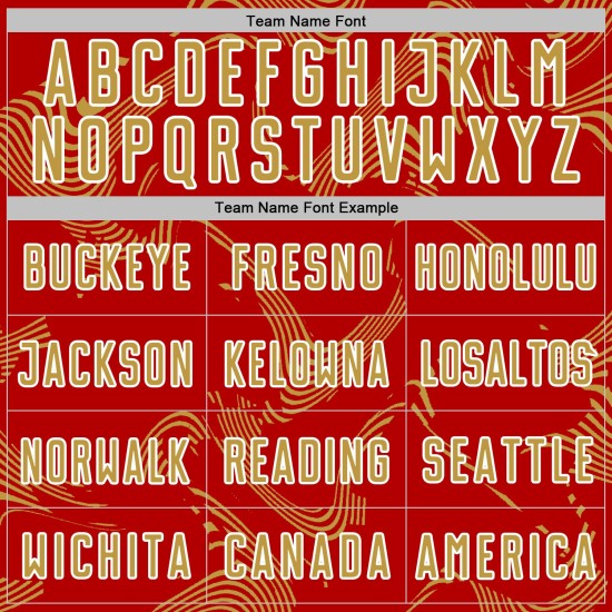 Maillot Old Curve Sublimation Lignes Or-Blanc Personnalisé Rouge Sport Uniforme Football Maillot Old Curve Sublimation Lignes Or-Blanc Personnalisé Rouge Sport Uniforme Football