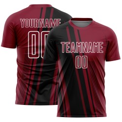 Maillot de sport sublimé Crimson, uniforme de football personnalisé, noir et blanc