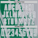 Maillot de football personnalisé à sublimation grise Lines, uniforme vert et blanc, sports Kelly Maillot de football personnalisé à sublimation grise Lines, uniforme vert et blanc, sports Kelly