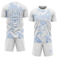 Maillot de football Curve Light Uniform White Lines, personnalisé par sublimation, bleu