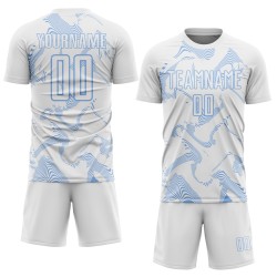Maillot de football Curve Light Uniform White Lines, personnalisé par sublimation, bleu