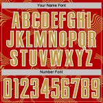 Maillot Old Curve Sublimation Lignes Or-Blanc Personnalisé Rouge Sport Uniforme Football Maillot Old Curve Sublimation Lignes Or-Blanc Personnalisé Rouge Sport Uniforme Football