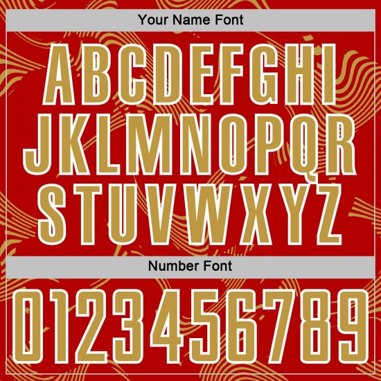 Maillot Old Curve Sublimation Lignes Or-Blanc Personnalisé Rouge Sport Uniforme Football Maillot Old Curve Sublimation Lignes Or-Blanc Personnalisé Rouge Sport Uniforme Football