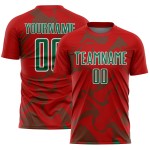 Maillot de football vert et blanc, rouge, sublimation, Sports Curve Kelly Lines, personnalisé