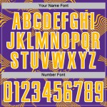 Maillot de football personnalisé à sublimation or-blanc, uniforme de sport violet courbe