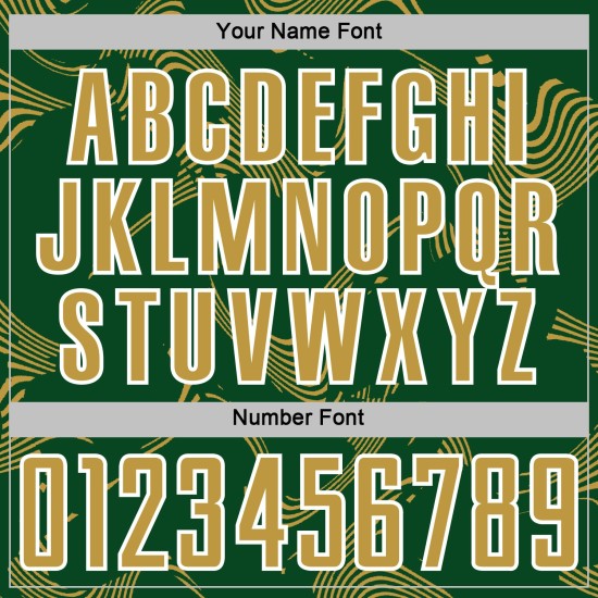 Maillot de sublimation personnalisé Curve Green Uniform Sports Soccer Old Gold-White