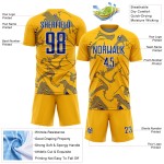 Maillot de football Gold Curve Sports Uniform Lines Sublimation Royal-White Custom
