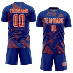 Maillot de football personnalisé à sublimation orange et blanc Royal Curve Sports