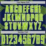 Maillot de sport Navy Lines Sublimation personnalisé Neon Curve Vert-Blanc Uniforme de football