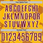 Maillot de sport de football personnalisé à lignes dorées et sublimées blanc cramoisi